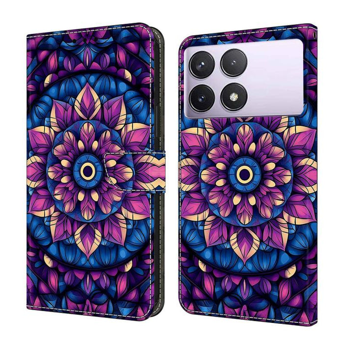 Funda para teléfono de cuero vegano pintado con efecto cristal, For Redmi Note 13 Pro 4G, For Redmi Note 13 4G, For Redmi K70E