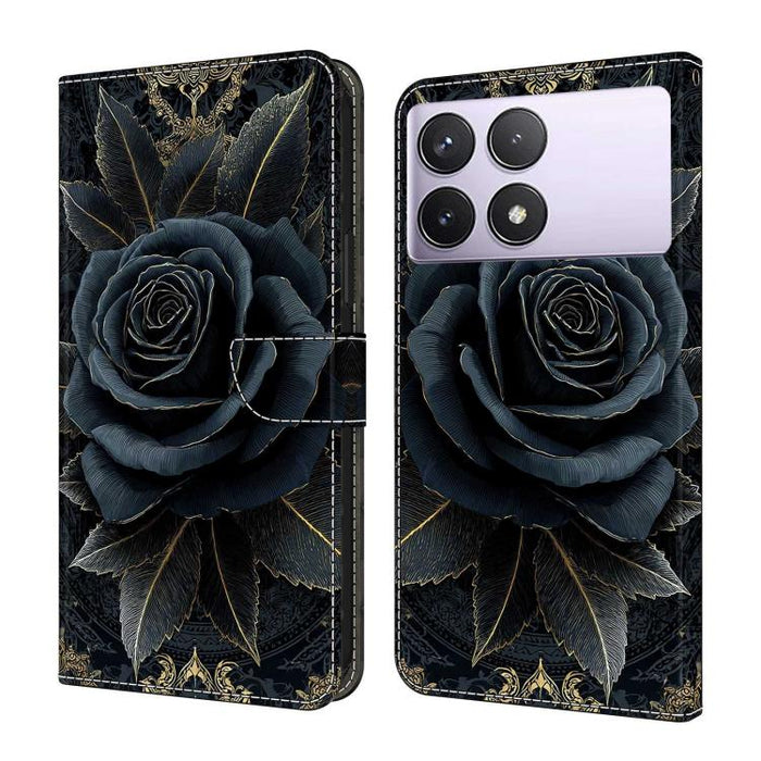 Funda para teléfono de cuero vegano pintado con efecto cristal, For Redmi Note 13 Pro 4G, For Redmi Note 13 4G, For Redmi K70E
