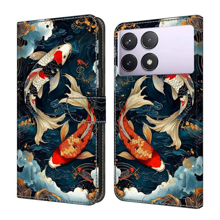 Funda para teléfono de cuero vegano pintado con efecto cristal, For Redmi Note 13 Pro 4G, For Redmi Note 13 4G, For Redmi K70E