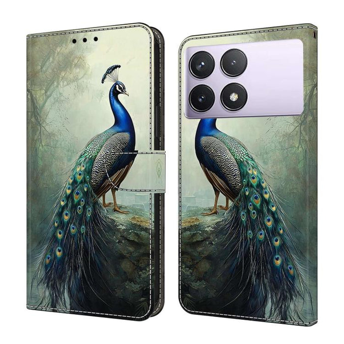 Funda para teléfono de cuero vegano pintado con efecto cristal, For Redmi Note 13 Pro 4G, For Redmi Note 13 4G, For Redmi K70E