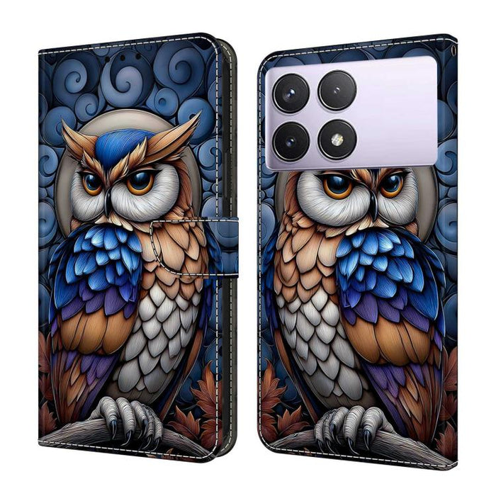 Funda para teléfono de cuero vegano pintado con efecto cristal, For Redmi Note 13 Pro 4G, For Redmi Note 13 4G, For Redmi K70E