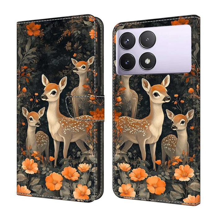 Funda para teléfono de cuero vegano pintado con efecto cristal, For Redmi Note 13 Pro 4G, For Redmi Note 13 4G, For Redmi K70E