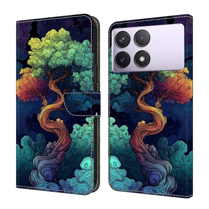Funda para teléfono de cuero vegano pintado con efecto cristal, For Redmi Note 13 Pro 4G, For Redmi Note 13 4G, For Redmi K70E