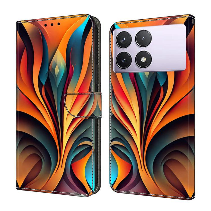 Funda para teléfono de cuero vegano pintado con efecto cristal, For Redmi Note 13 Pro 4G, For Redmi Note 13 4G, For Redmi K70E