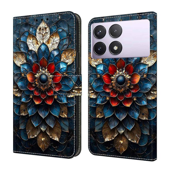 Funda para teléfono de cuero vegano pintado con efecto cristal, For Redmi Note 13 Pro 4G, For Redmi Note 13 4G, For Redmi K70E
