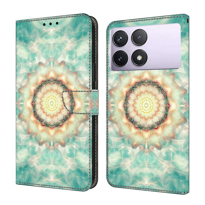 Funda para teléfono de cuero vegano pintado con efecto cristal, For Redmi Note 13 Pro 4G, For Redmi Note 13 4G, For Redmi K70E