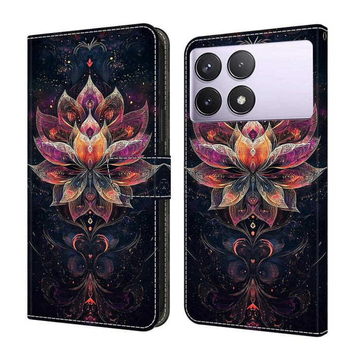 Funda para teléfono de cuero vegano pintado con efecto cristal, For Redmi Note 13 Pro 4G, For Redmi Note 13 4G, For Redmi K70E