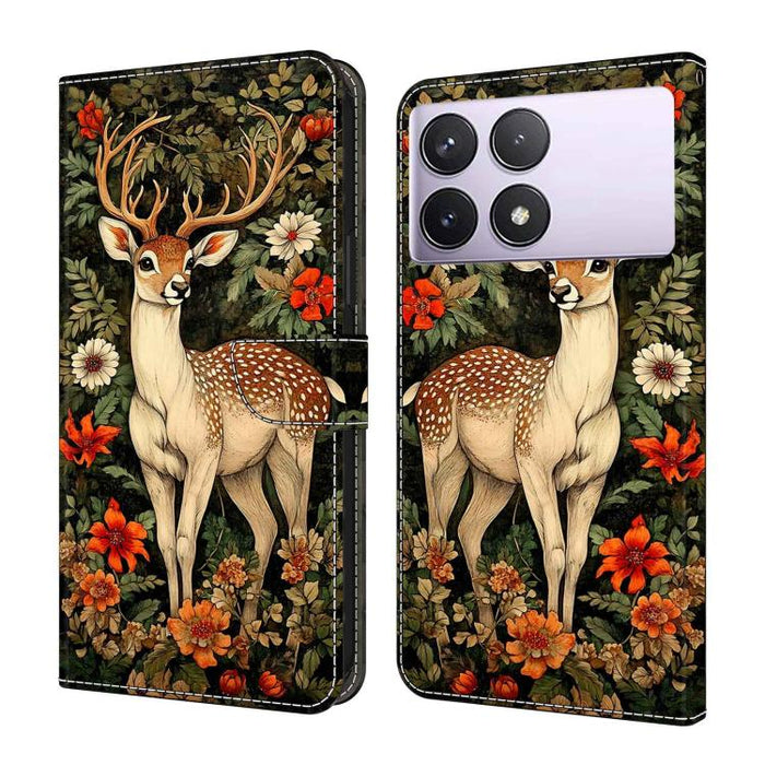 Funda para teléfono de cuero vegano pintado con efecto cristal, For Redmi Note 13 Pro 4G, For Redmi Note 13 4G, For Redmi K70E