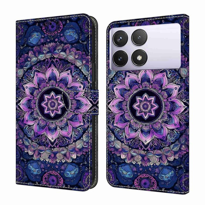 Funda para teléfono de cuero vegano pintado con efecto cristal, For Redmi Note 13 Pro 4G, For Redmi Note 13 4G, For Redmi K70E