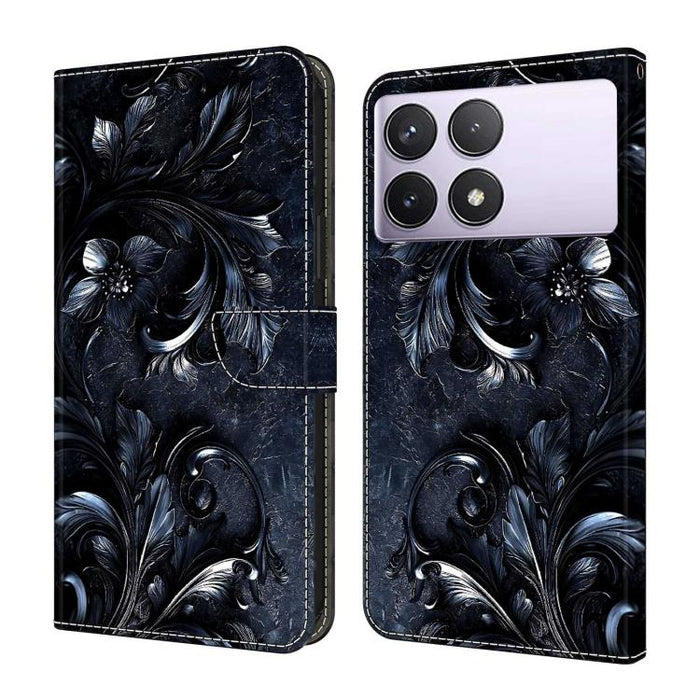 Funda para teléfono de cuero vegano pintado con efecto cristal, For Redmi Note 13 Pro 4G, For Redmi Note 13 4G, For Redmi K70E