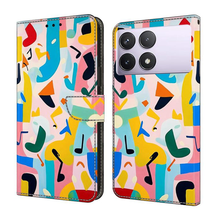 Funda para teléfono de cuero vegano pintado con efecto cristal, For Redmi Note 13 Pro 4G, For Redmi Note 13 4G, For Redmi K70E