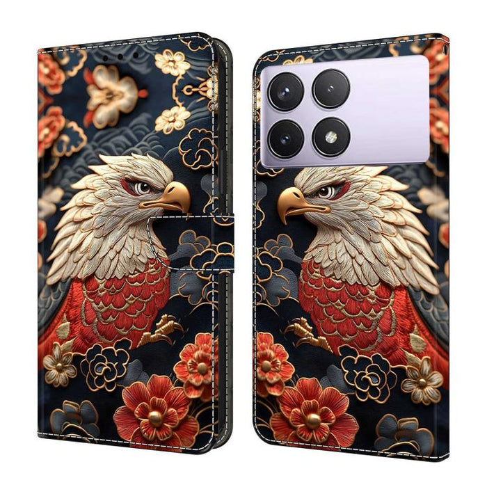 Funda para teléfono de cuero vegano pintado con efecto cristal, For Redmi Note 13 Pro 4G, For Redmi Note 13 4G, For Redmi K70E