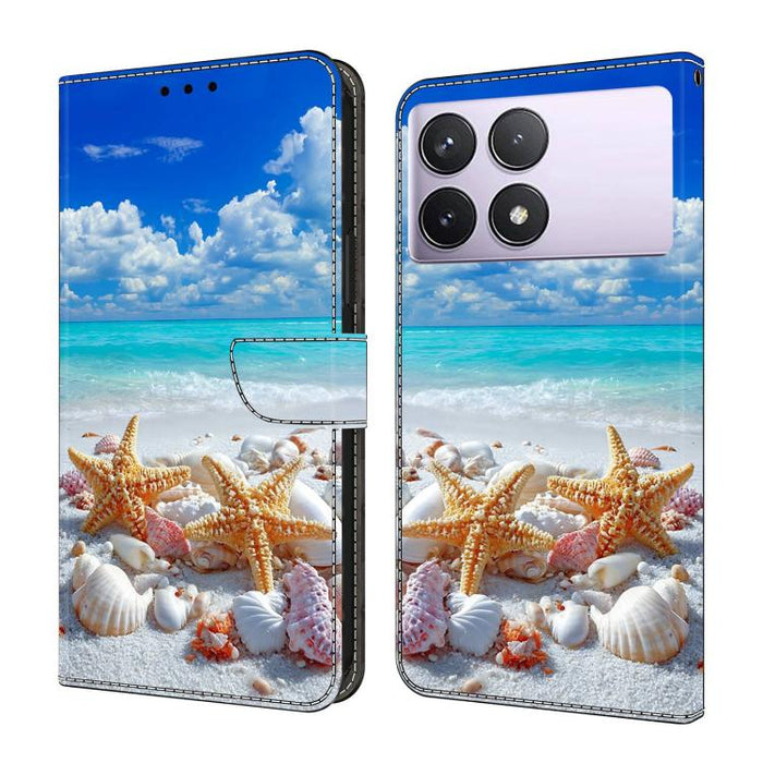 Funda para teléfono de cuero vegano pintado con efecto cristal, For Redmi Note 13 Pro 4G, For Redmi Note 13 4G, For Redmi K70E
