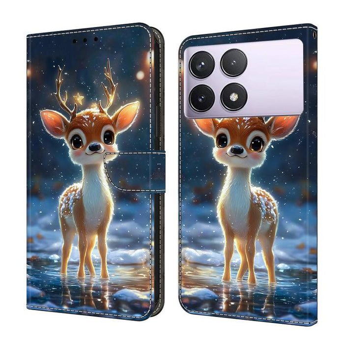 Funda para teléfono de cuero vegano pintado con efecto cristal, For Redmi Note 13 Pro 4G, For Redmi Note 13 4G, For Redmi K70E
