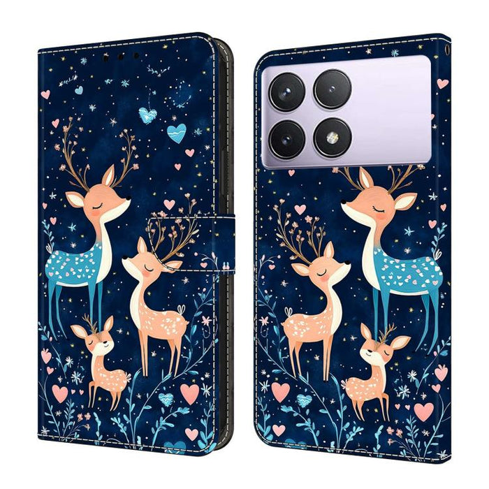Funda para teléfono de cuero vegano pintado con efecto cristal, For Redmi Note 13 Pro 4G, For Redmi Note 13 4G, For Redmi K70E