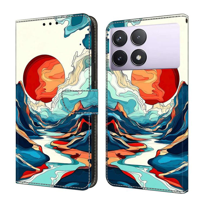 Funda para teléfono de cuero vegano pintado con efecto cristal, For Redmi Note 13 Pro 4G, For Redmi Note 13 4G, For Redmi K70E