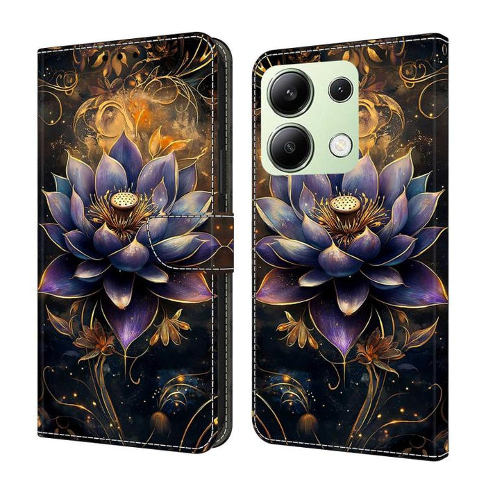 Funda para teléfono de cuero vegano pintado con efecto cristal, For Redmi Note 13 Pro 4G, For Redmi Note 13 4G, For Redmi K70E