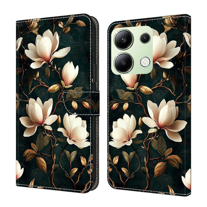 Funda para teléfono de cuero vegano pintado con efecto cristal, For Redmi Note 13 Pro 4G, For Redmi Note 13 4G, For Redmi K70E