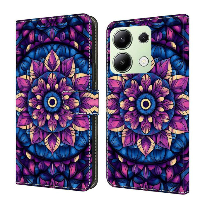 Funda para teléfono de cuero vegano pintado con efecto cristal, For Redmi Note 13 Pro 4G, For Redmi Note 13 4G, For Redmi K70E