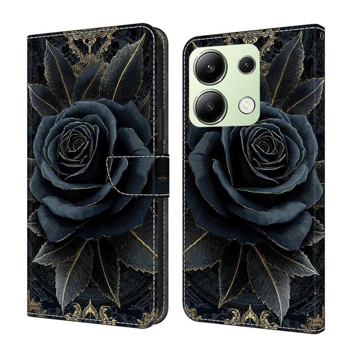 Funda para teléfono de cuero vegano pintado con efecto cristal, For Redmi Note 13 Pro 4G, For Redmi Note 13 4G, For Redmi K70E