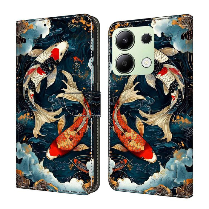 Funda para teléfono de cuero vegano pintado con efecto cristal, For Redmi Note 13 Pro 4G, For Redmi Note 13 4G, For Redmi K70E
