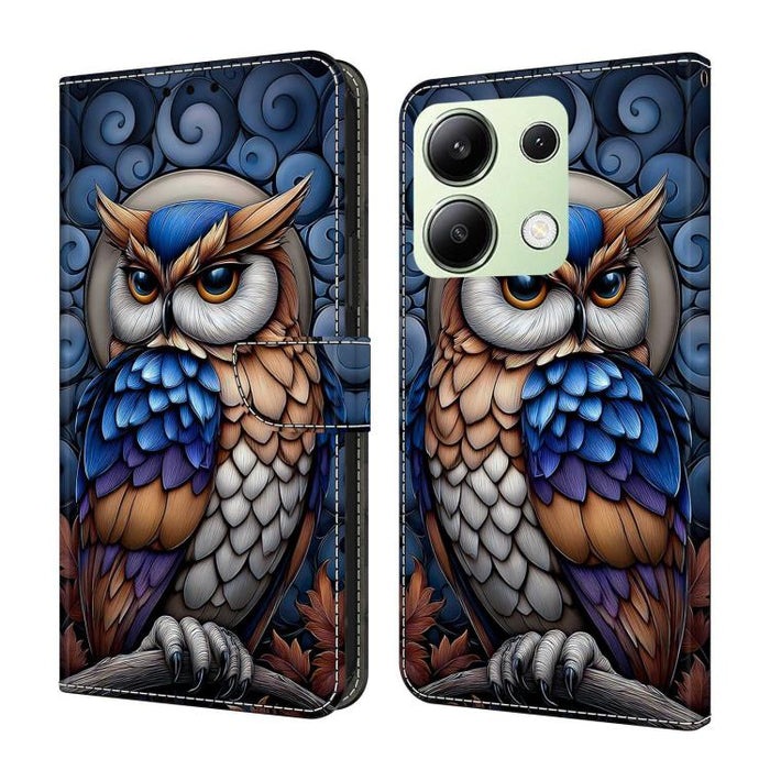 Funda para teléfono de cuero vegano pintado con efecto cristal, For Redmi Note 13 Pro 4G, For Redmi Note 13 4G, For Redmi K70E