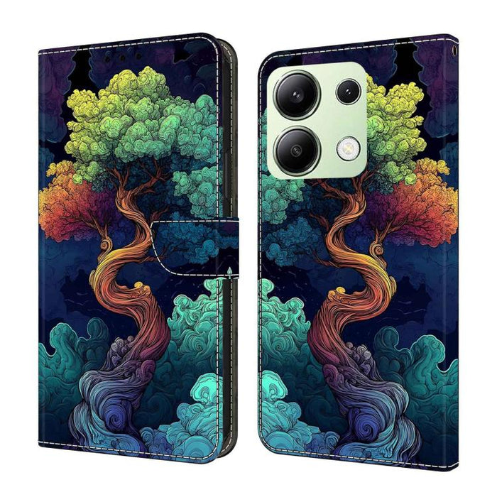 Funda para teléfono de cuero vegano pintado con efecto cristal, For Redmi Note 13 Pro 4G, For Redmi Note 13 4G, For Redmi K70E