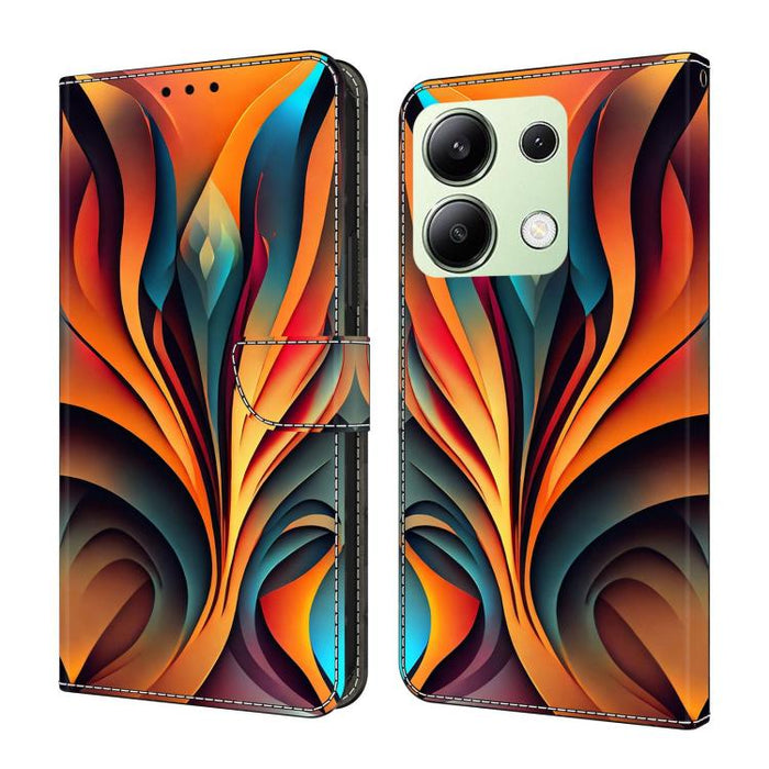 Funda para teléfono de cuero vegano pintado con efecto cristal, For Redmi Note 13 Pro 4G, For Redmi Note 13 4G, For Redmi K70E