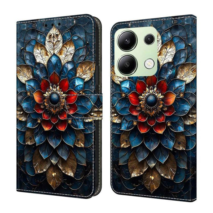 Funda para teléfono de cuero vegano pintado con efecto cristal, For Redmi Note 13 Pro 4G, For Redmi Note 13 4G, For Redmi K70E