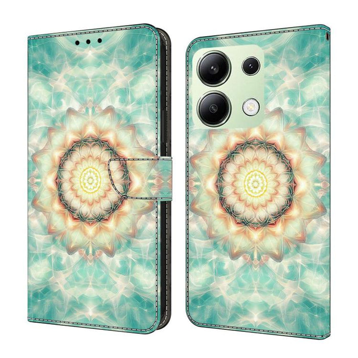Funda para teléfono de cuero vegano pintado con efecto cristal, For Redmi Note 13 Pro 4G, For Redmi Note 13 4G, For Redmi K70E