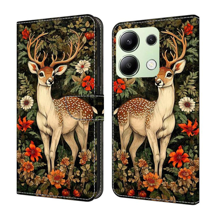Funda para teléfono de cuero vegano pintado con efecto cristal, For Redmi Note 13 Pro 4G, For Redmi Note 13 4G, For Redmi K70E