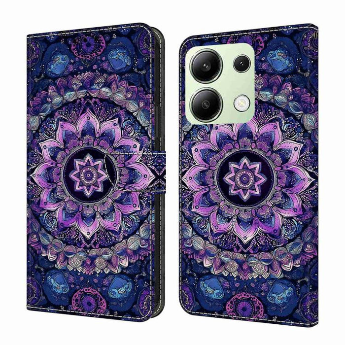 Funda para teléfono de cuero vegano pintado con efecto cristal, For Redmi Note 13 Pro 4G, For Redmi Note 13 4G, For Redmi K70E