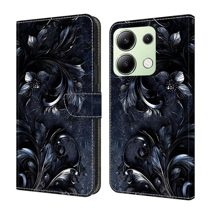Funda para teléfono de cuero vegano pintado con efecto cristal, For Redmi Note 13 Pro 4G, For Redmi Note 13 4G, For Redmi K70E