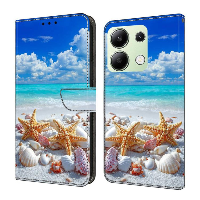 Funda para teléfono de cuero vegano pintado con efecto cristal, For Redmi Note 13 Pro 4G, For Redmi Note 13 4G, For Redmi K70E