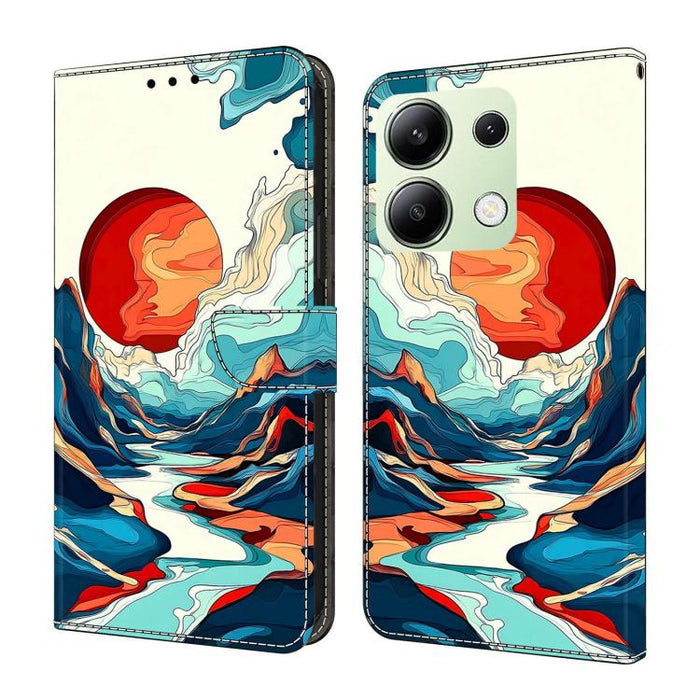 Funda para teléfono de cuero vegano pintado con efecto cristal, For Redmi Note 13 Pro 4G, For Redmi Note 13 4G, For Redmi K70E
