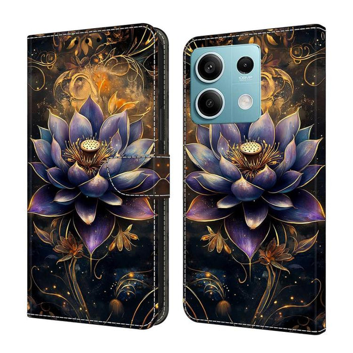 Funda para teléfono de cuero vegano pintado con efecto cristal, For Redmi Note 13, For Redmi Note 13 Pro+, For Redmi Note 13 Pro