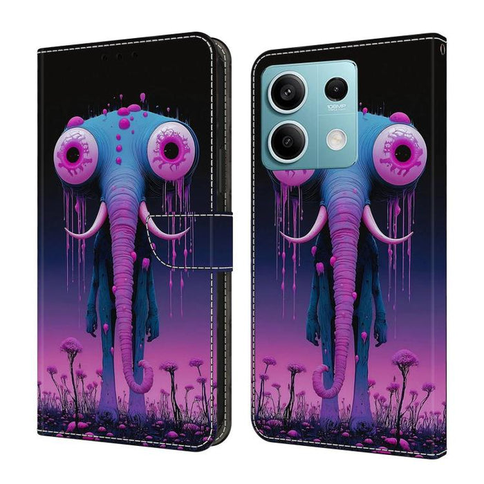 Funda para teléfono de cuero vegano pintado con efecto cristal, For Redmi Note 13, For Redmi Note 13 Pro+, For Redmi Note 13 Pro