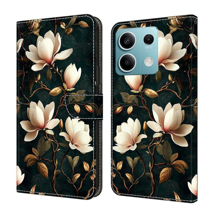 Funda para teléfono de cuero vegano pintado con efecto cristal, For Redmi Note 13, For Redmi Note 13 Pro+, For Redmi Note 13 Pro