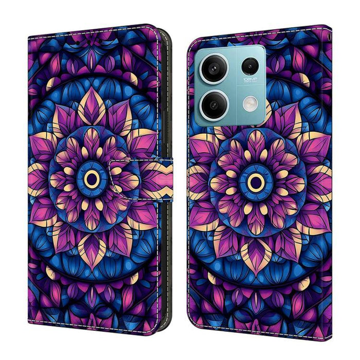 Funda para teléfono de cuero vegano pintado con efecto cristal, For Redmi Note 13, For Redmi Note 13 Pro+, For Redmi Note 13 Pro
