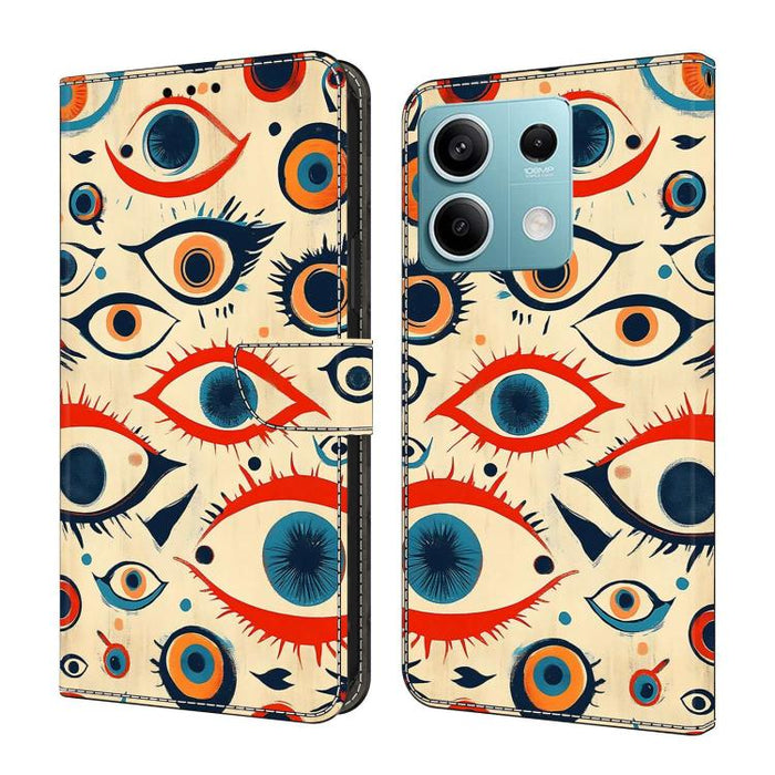 Funda para teléfono de cuero vegano pintado con efecto cristal, For Redmi Note 13, For Redmi Note 13 Pro+, For Redmi Note 13 Pro