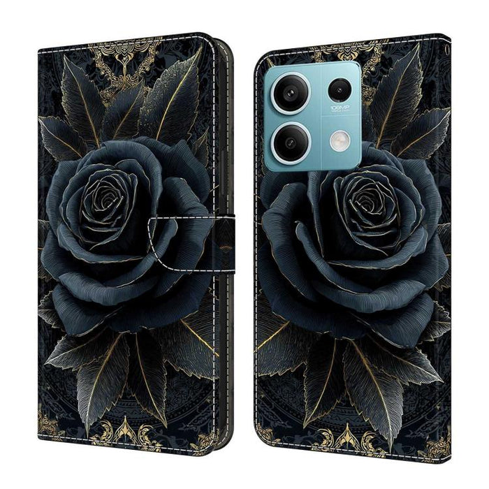 Funda para teléfono de cuero vegano pintado con efecto cristal, For Redmi Note 13, For Redmi Note 13 Pro+, For Redmi Note 13 Pro