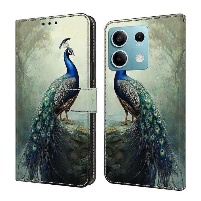 Funda para teléfono de cuero vegano pintado con efecto cristal, For Redmi Note 13, For Redmi Note 13 Pro+, For Redmi Note 13 Pro