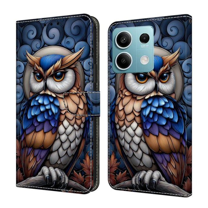 Funda para teléfono de cuero vegano pintado con efecto cristal, For Redmi Note 13, For Redmi Note 13 Pro+, For Redmi Note 13 Pro