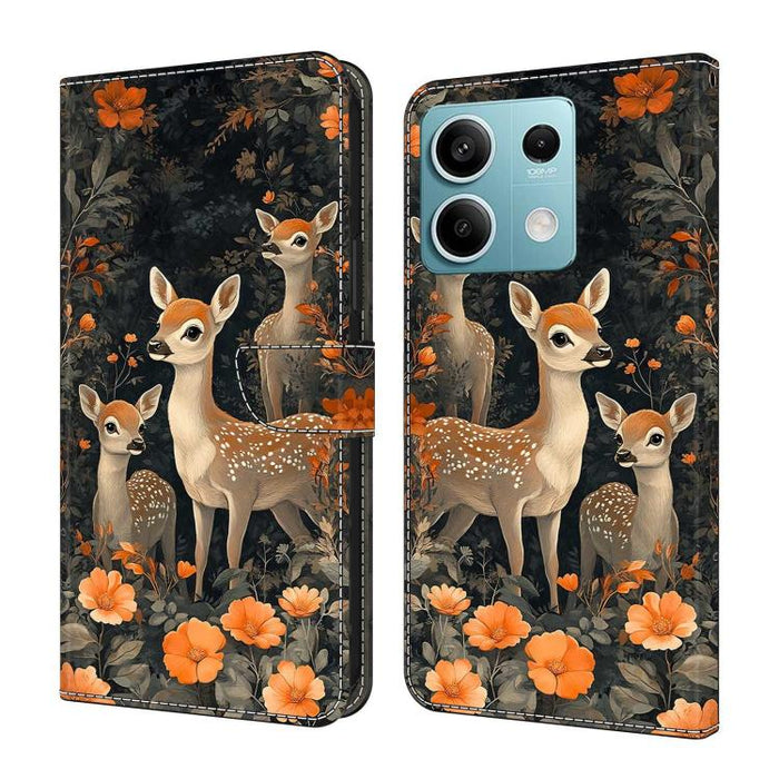 Funda para teléfono de cuero vegano pintado con efecto cristal, For Redmi Note 13, For Redmi Note 13 Pro+, For Redmi Note 13 Pro