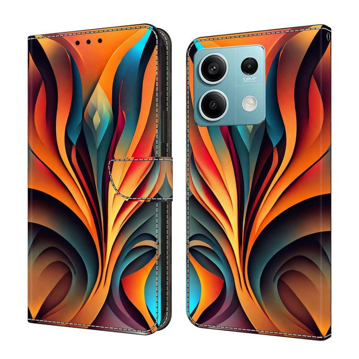 Funda para teléfono de cuero vegano pintado con efecto cristal, For Redmi Note 13, For Redmi Note 13 Pro+, For Redmi Note 13 Pro