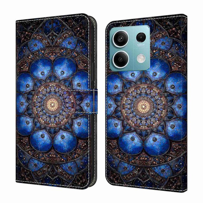 Funda para teléfono de cuero vegano pintado con efecto cristal, For Redmi Note 13, For Redmi Note 13 Pro+, For Redmi Note 13 Pro