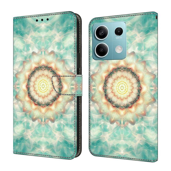 Funda para teléfono de cuero vegano pintado con efecto cristal, For Redmi Note 13, For Redmi Note 13 Pro+, For Redmi Note 13 Pro