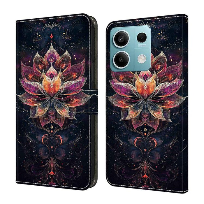 Funda para teléfono de cuero vegano pintado con efecto cristal, For Redmi Note 13, For Redmi Note 13 Pro+, For Redmi Note 13 Pro