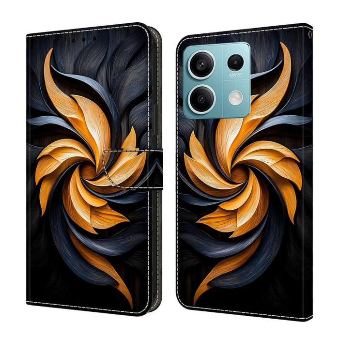 Funda para teléfono de cuero vegano pintado con efecto cristal, For Redmi Note 13, For Redmi Note 13 Pro+, For Redmi Note 13 Pro