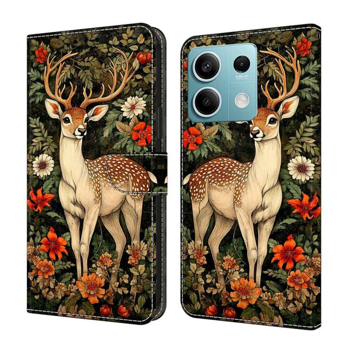 Funda para teléfono de cuero vegano pintado con efecto cristal, For Redmi Note 13, For Redmi Note 13 Pro+, For Redmi Note 13 Pro